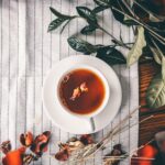 tea serve on white teacup